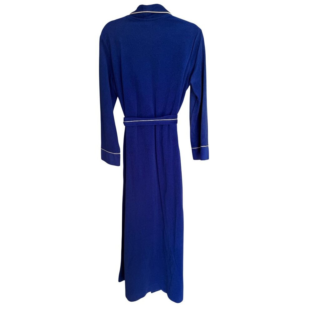 Bill Blass Womens Long-sleeved Robe Size S/M Blue Matching Tie Belt Vintage - Picture 2 of 8